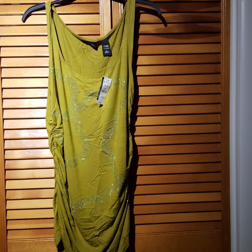Green embellished tank